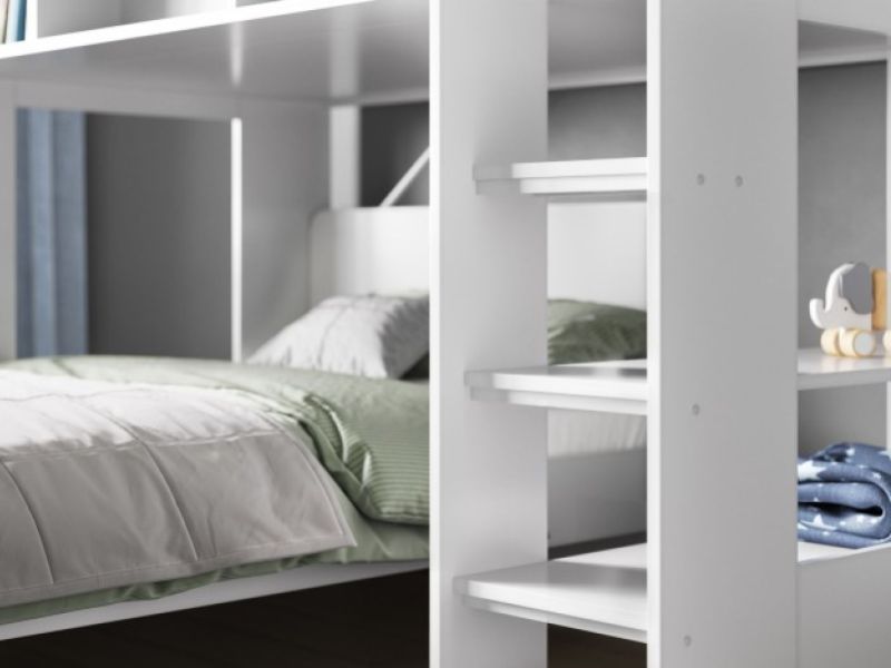 Flair Furnishings Wizard L Shape Triple Sleeper Bunk Bed In White