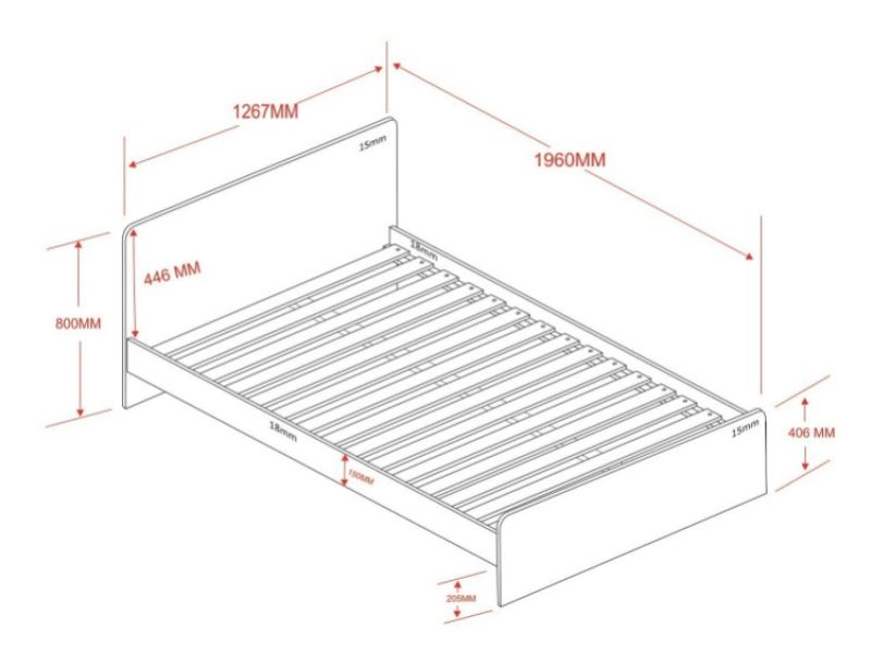 Flair Furnishings Wizard 4ft Small Double White Bed Frame