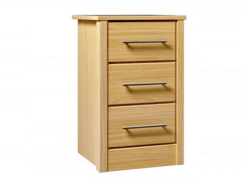 Kingstown Serena Oak 3 Drawer Narrow Chest of Drawers Bedside