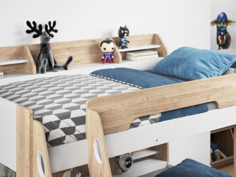 Flair Furnishings Flick Oak Finish Triple Sleeper Bunk Bed