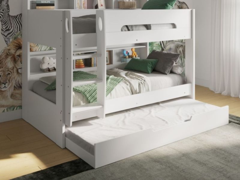 Flair Furnishings Interstellar White Bunk Bed With Trundle