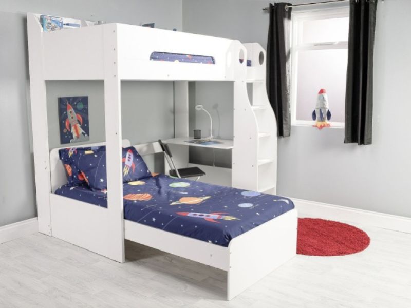 Flair Furnishings Cosmic White L Shaped Bunk Bed