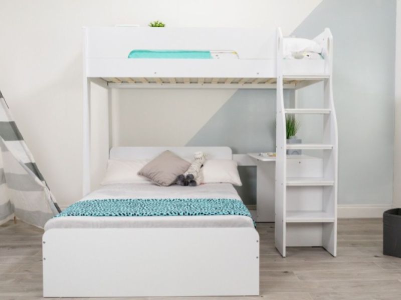 Flair Furnishings Cosmic White L Shaped Triple Sleeper Bunk Bed