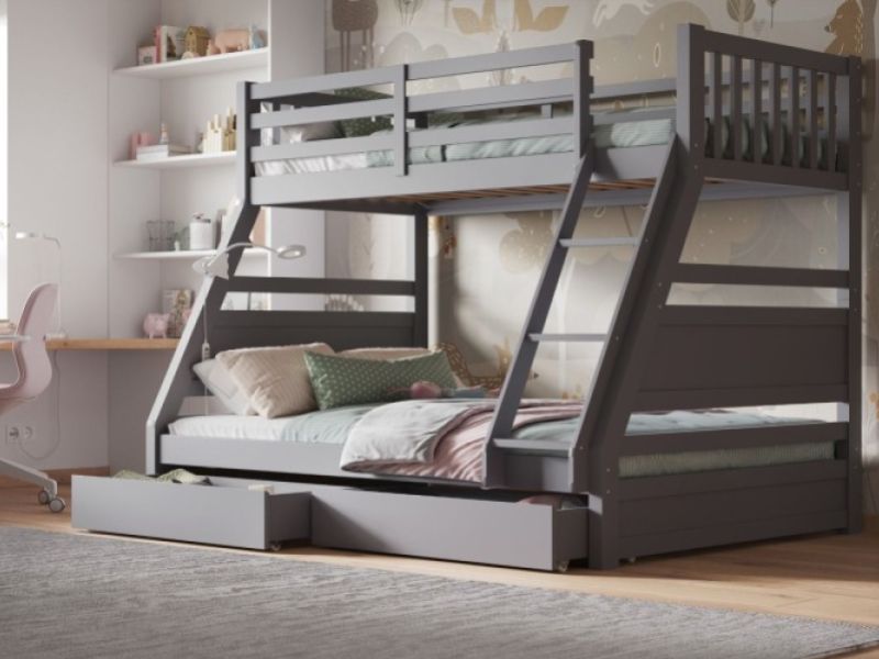 Flair Furnishings Ollie Grey Triple Sleeper Bunk Bed