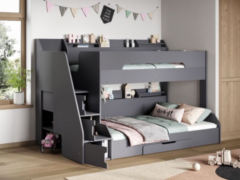 Flair Furnishings Slick Grey Triple Sleeper Bunk Bed