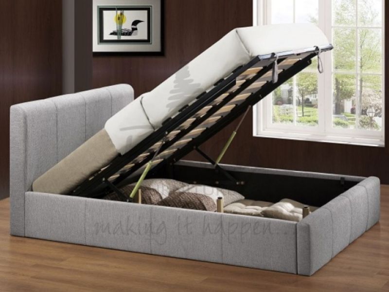 Birlea Brooklyn Grey Fabric 5ft Kingsize Ottoman Bed Frame