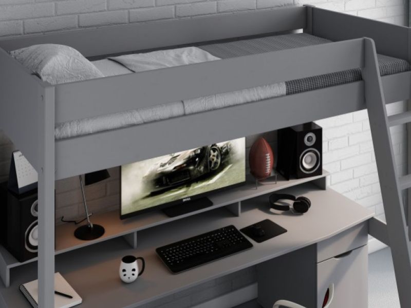 Noomi Tera Grey Wooden Gaming Highsleeper Bed