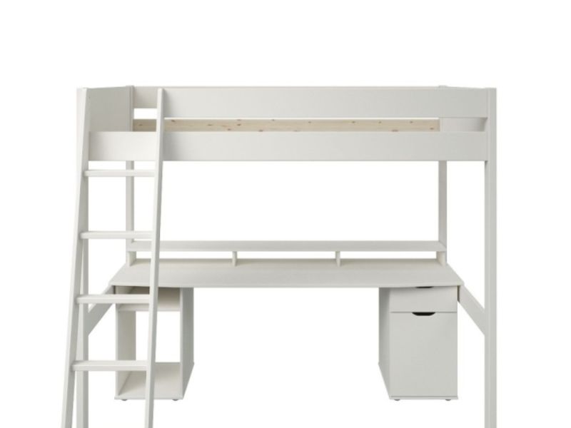 Noomi Tera White Wooden Small Double Gaming Highsleeper Bed