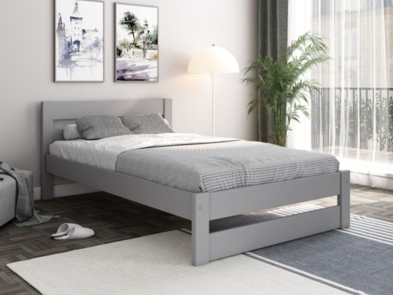 Noomi Tera 4ft Small Double Grey Wooden Bed Frame