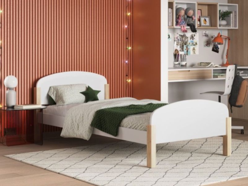 Noomi Seto 3ft Single White Wooden Bed Frame