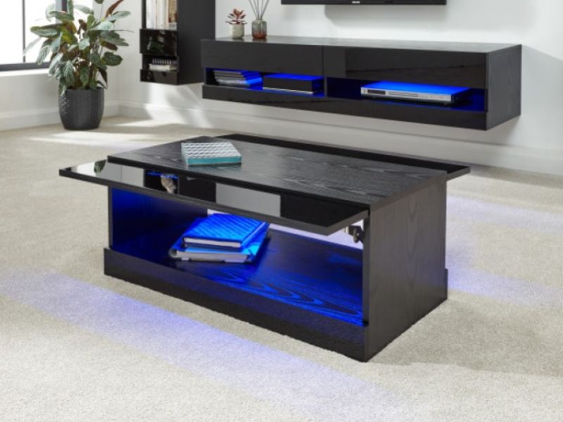 GFW Galicia Black Gloss LED Coffee Table