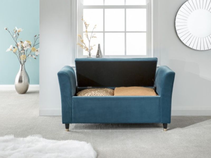 GFW Genoa Ottoman Storage Window Seat In Teal Fabric