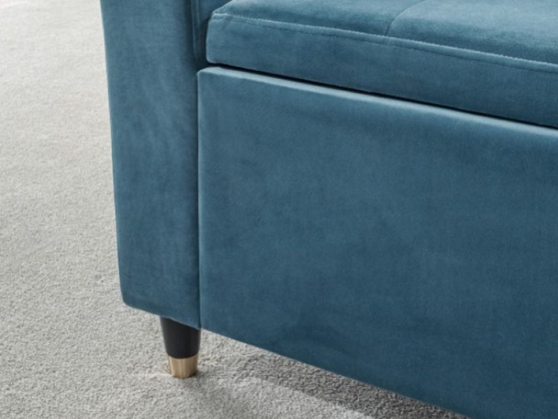 GFW Genoa Ottoman Storage Window Seat In Teal Fabric