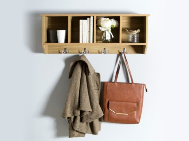 GFW Kempton Wall Rack In Oak