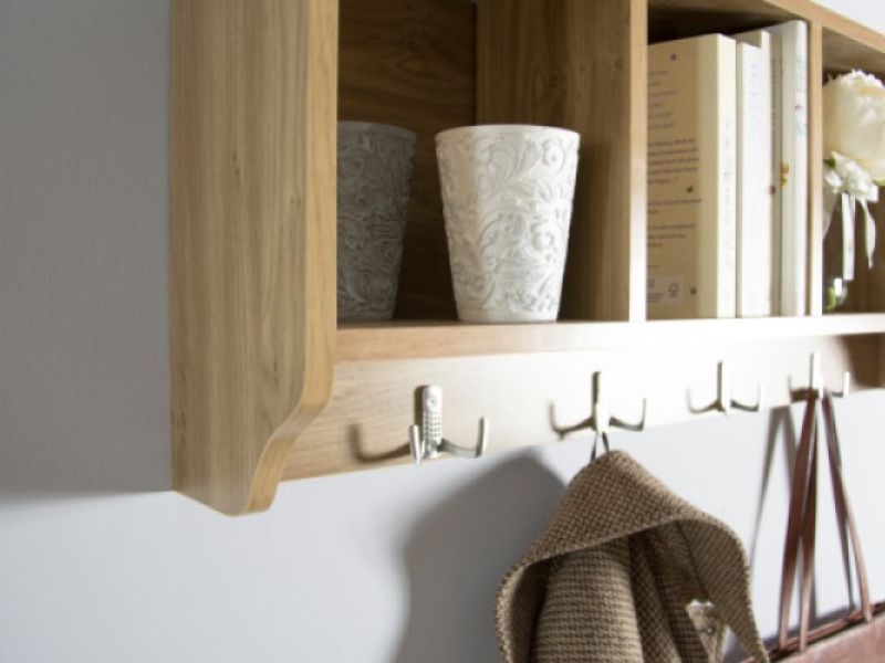 GFW Kempton Wall Rack In Oak