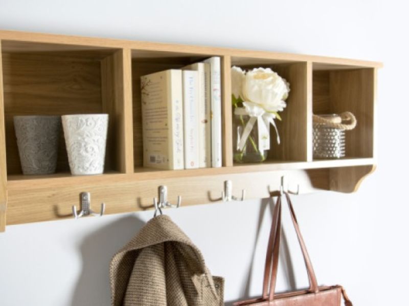 GFW Kempton Wall Rack In Oak