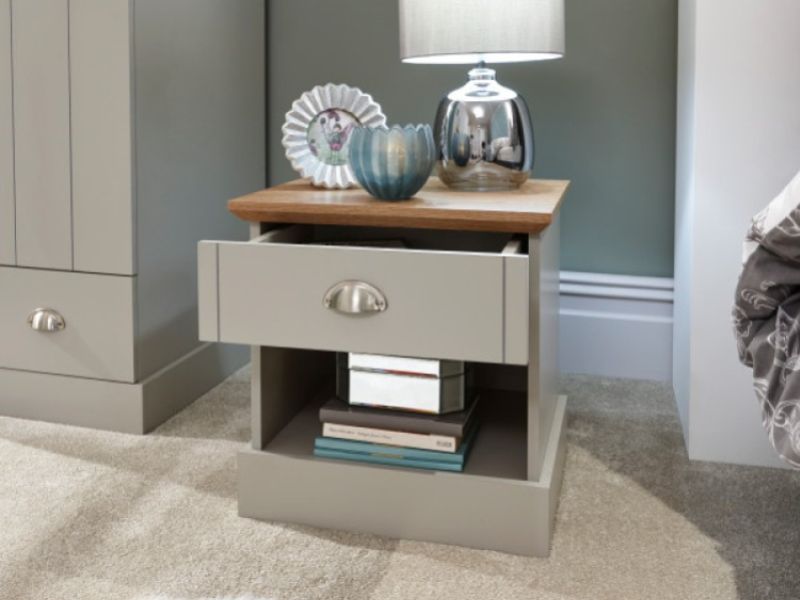 GFW Kendal 1 Drawer Bedside In Grey