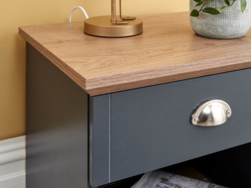 GFW Kendal 1 Drawer Bedside In Slate Blue