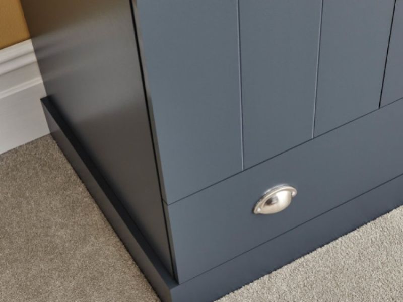 GFW Kendal 2 Door 1 Drawer Wardrobe In Slate Blue