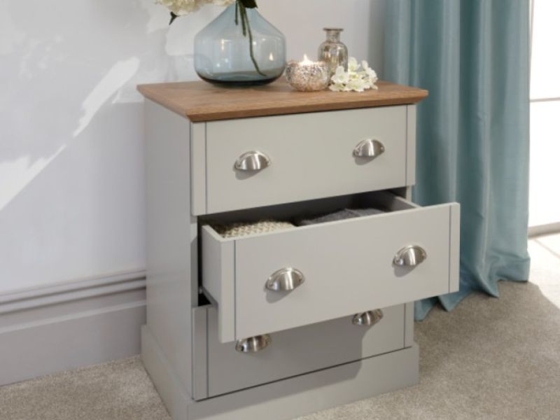 GFW Kendal 3 Drawer Chest In Grey