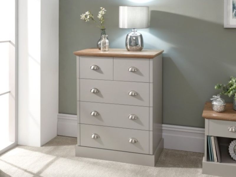 GFW Kendal 2 Plus 3 Drawer Chest In Grey