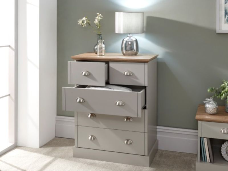 GFW Kendal 2 Plus 3 Drawer Chest In Grey