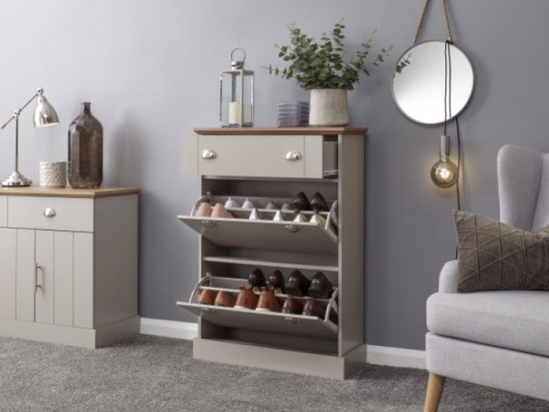 GFW Kendal Deluxe Shoe Cabinet In Grey