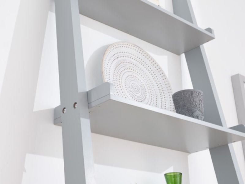 GFW Kempton 5 Tier Ladder Style Wall Rack In Grey