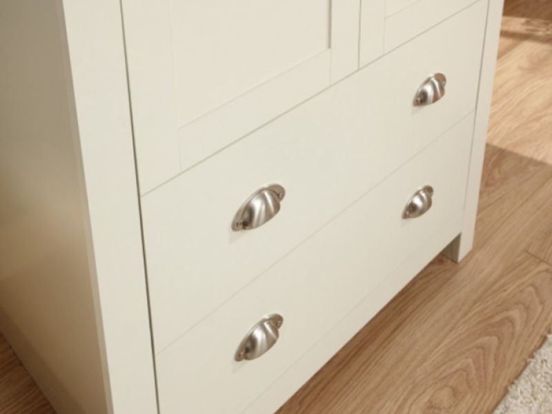 GFW Lancaster 2 Door 2 Drawer Wardrobe In Cream