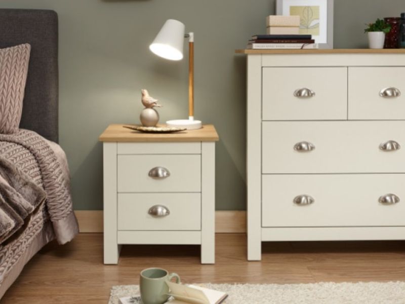 GFW Lancaster 2 Drawer Bedside In Cream