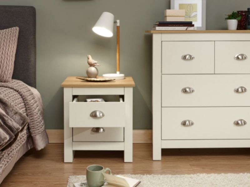 GFW Lancaster 2 Drawer Bedside In Cream