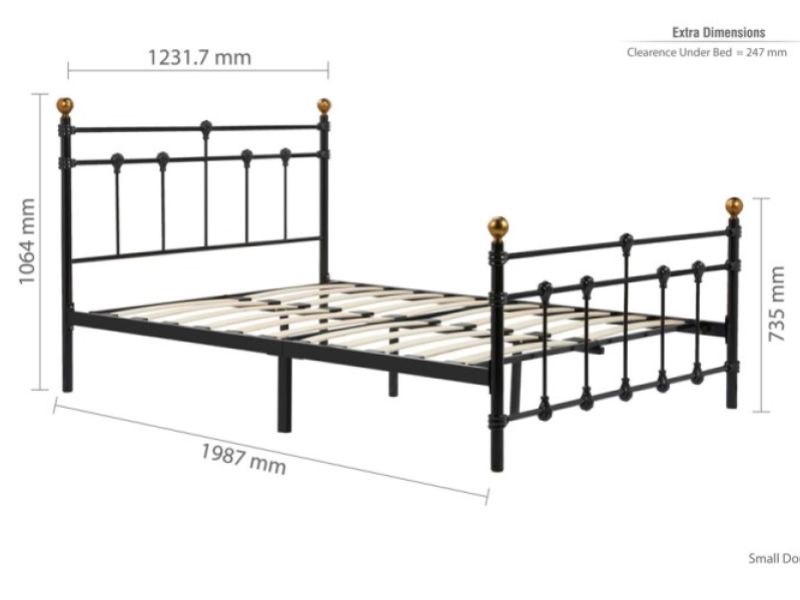 Birlea Atlas 4ft Small Double Black Metal Bed Frame