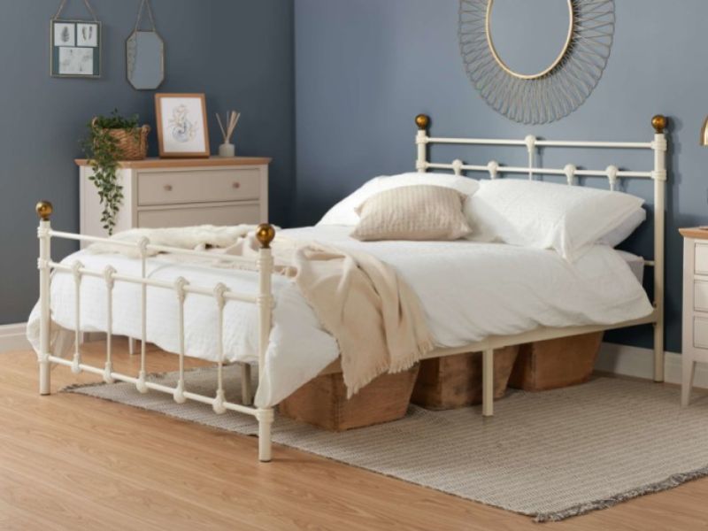 Birlea Atlas 4ft Small Double Cream Metal Bed Frame