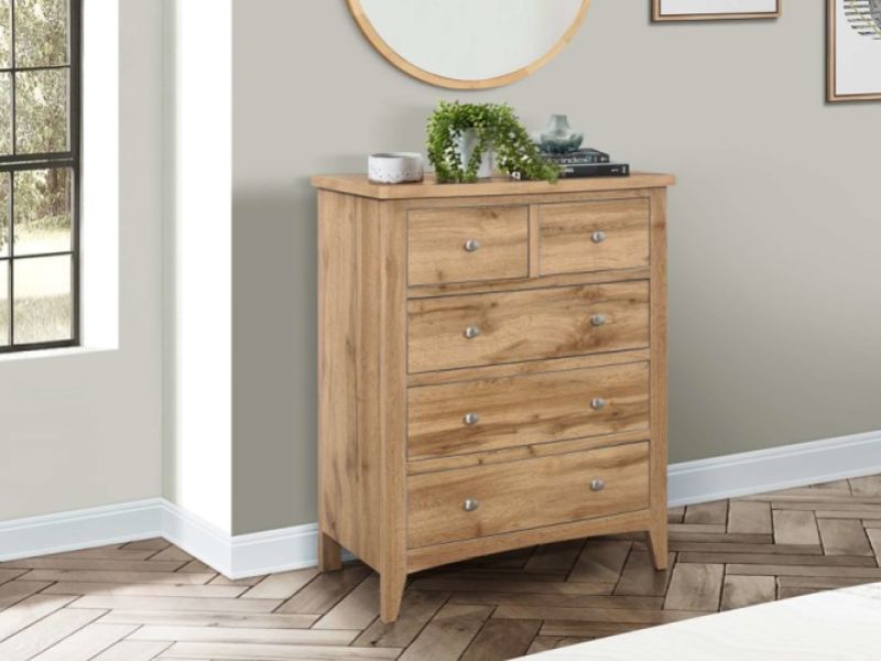 Birlea Hampstead Oak Finish 3 Plus 2 Drawer Chest