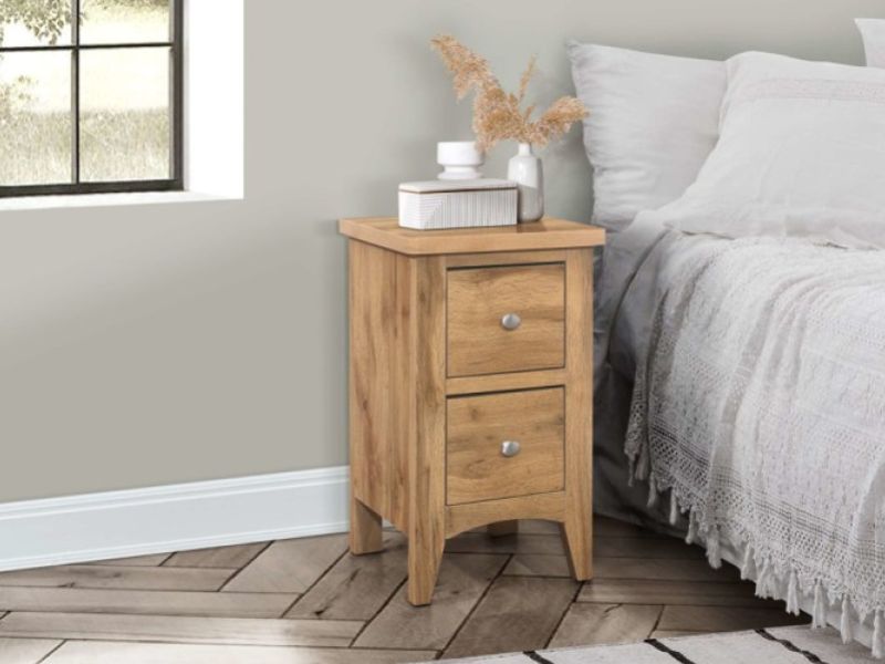 Birlea Hampstead Oak Finish 2 Drawer Bedside