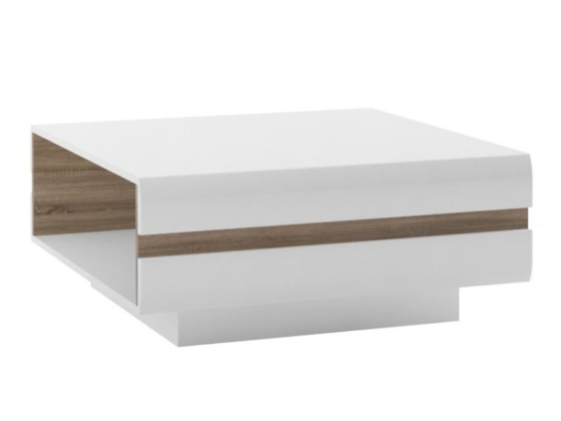 FTG Chelsea Living Designer Coffee Table in white with a Truffle Oak Trim