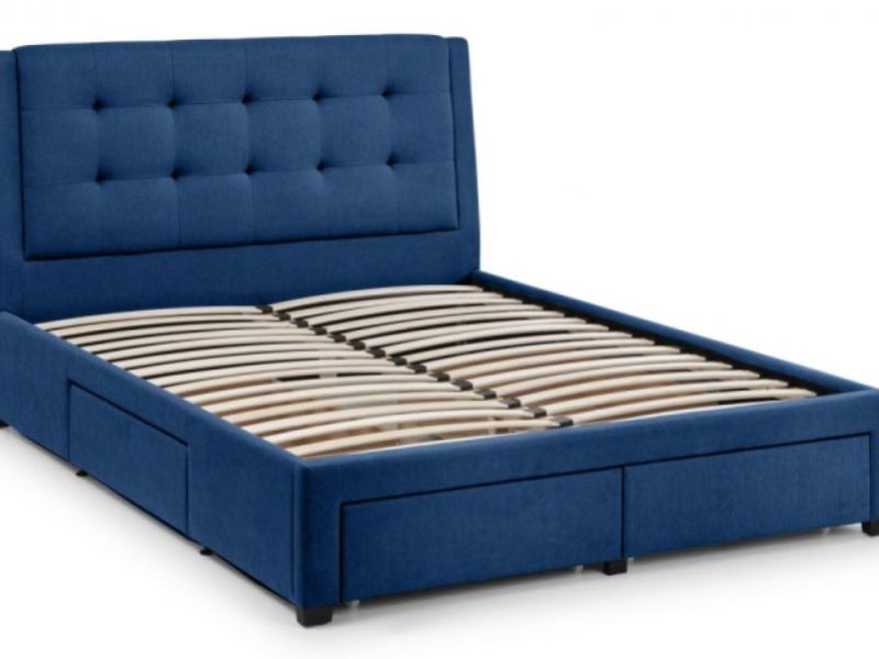 Julian Bowen Fullerton 6ft Super Kingsize Blue Fabric Storage Bed Frame