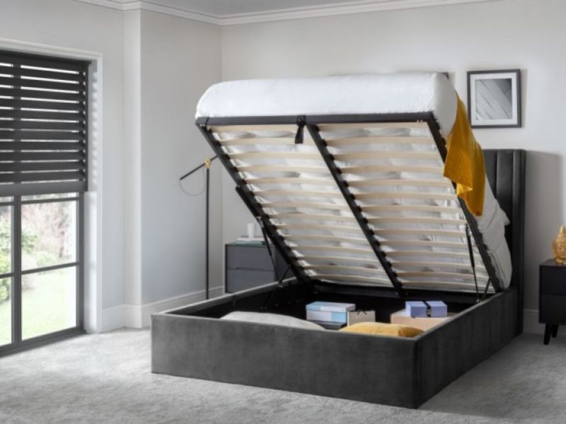 Julian Bowen Langham 6ft Super Kingsize Grey Fabric Ottoman Bed Frame