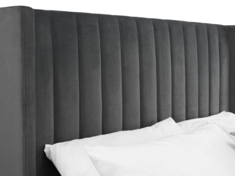 Julian Bowen Langham 4ft6 Double Grey Fabric Ottoman Bed Frame