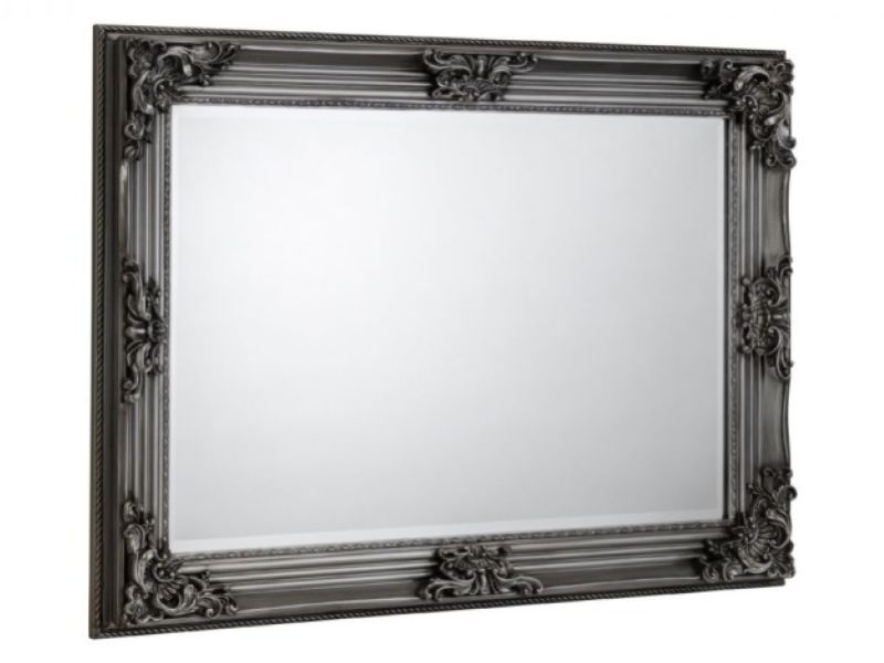 Julian Bowen Rococo Wall Mirror In Pewter