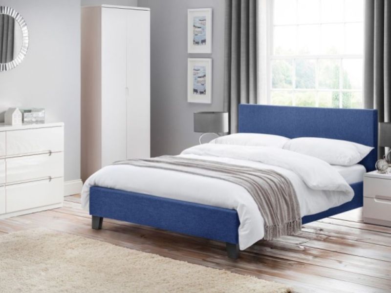 Julian Bowen Rialto 5ft Kingsize Blue Fabric Bed Frame