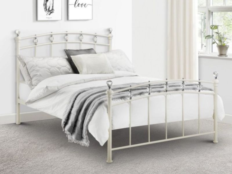 Julian Bowen Sophie 5ft Kingsize Stone White Metal Bed Frame