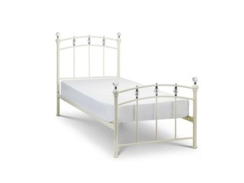 Julian Bowen Sophie 3ft Single Stone White Metal Bed Frame