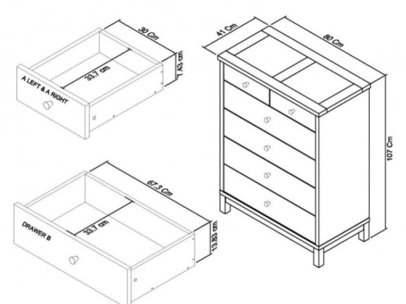 Bentley Designs Atlanta Oak 4 Plus 2 Drawer Chest