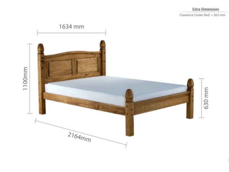 Birlea Corona 5ft King Size Pine Bed Frame with Low Footend