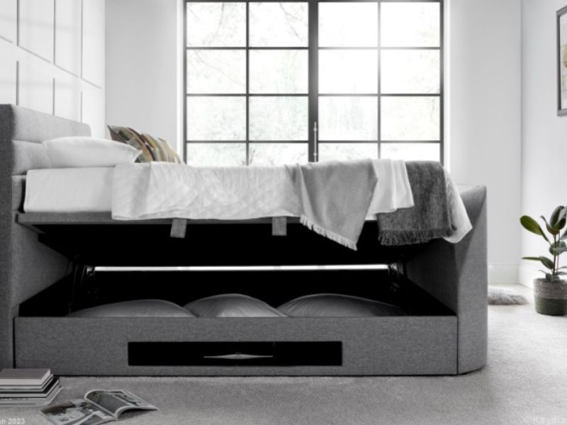 Kaydian Appleton 4ft6 Double Marbella Grey Fabric Ottoman TV Bed