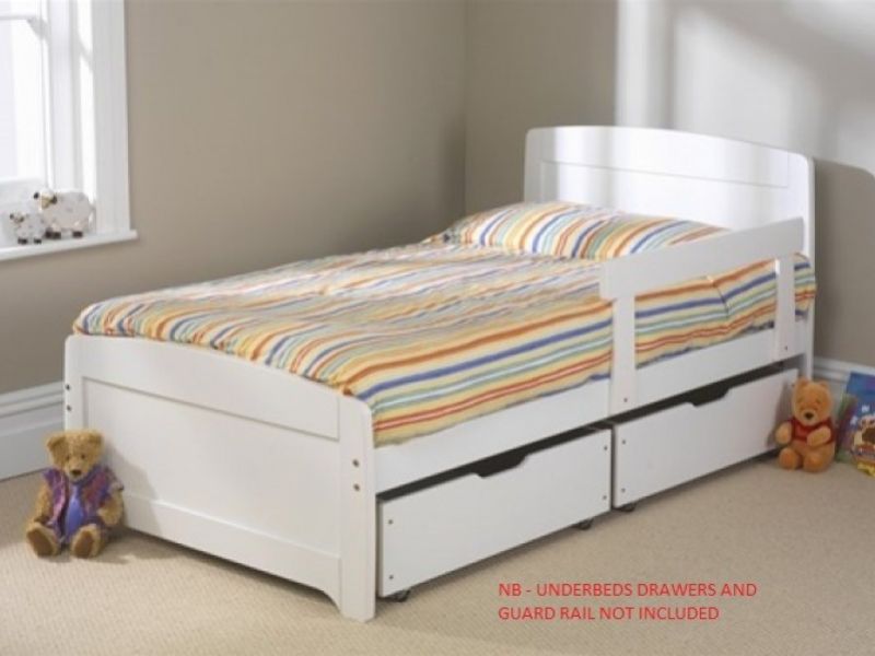 Friendship Mill Rainbow White 3ft by 5ft9 SHORT Single Wooden Bed Frame