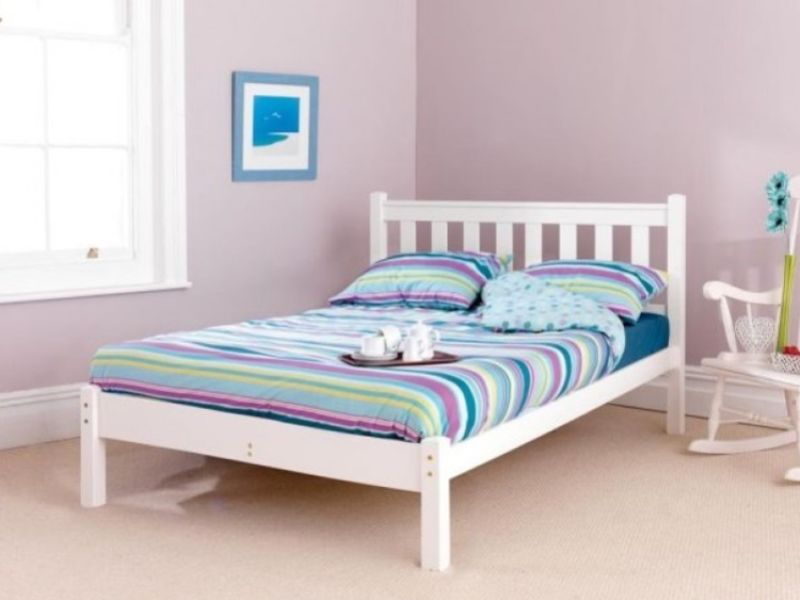 Friendship Mill Shaker Low Foot End 5ft Kingsize Pine Wooden Bed Frame In White