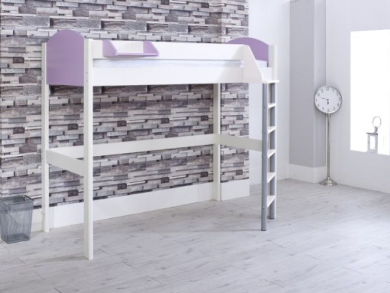 Kids Avenue Noah A High Sleeper Bed In White And Lilac
