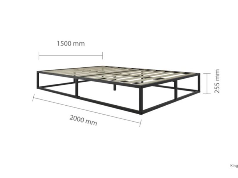 Birlea Soho 5ft Kingsize Black Metal Platform Bed Frame